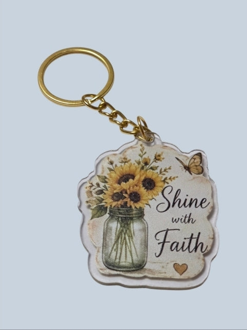 Sunflowers & Blessings Keychains