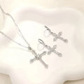 Cross Necklace and Earrings Set