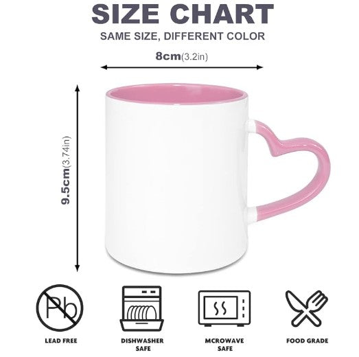 Heart Handle Mug – 11 oz Sublimated